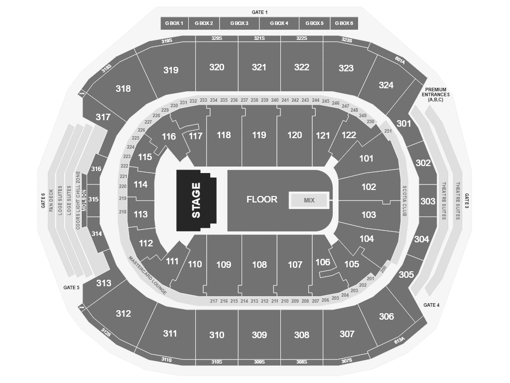 Iron Maiden Scotiabank Arena Seating Map
