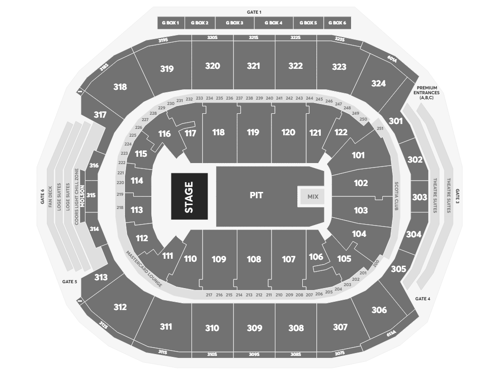A$AP Rocky Scotiabank Arena Seating Map