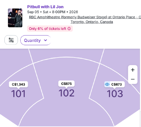 Pitbull spec tickets