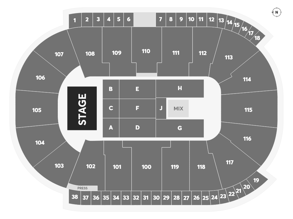 Seating map for Madison Beer at Coca-Cola Coliseum