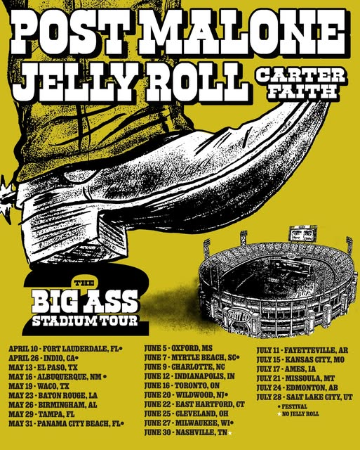 Post Malone Big Ass Stadium Tour Part 2 tour poster