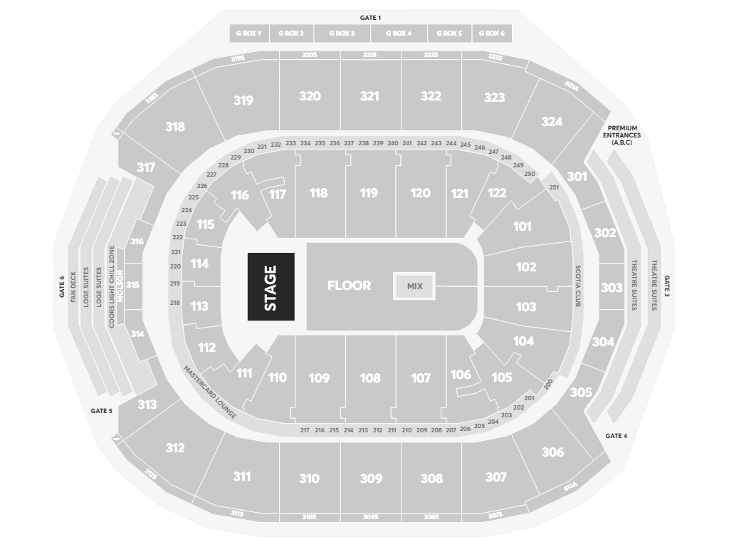 Jungle Scotiabank Arena seating map 2026